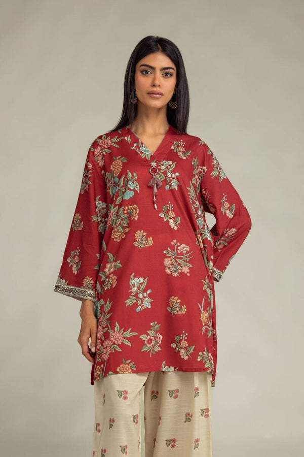 Floral Red Kurta