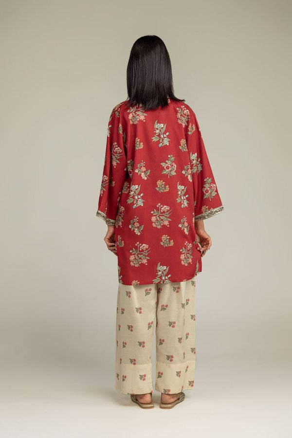 Floral Red Kurta