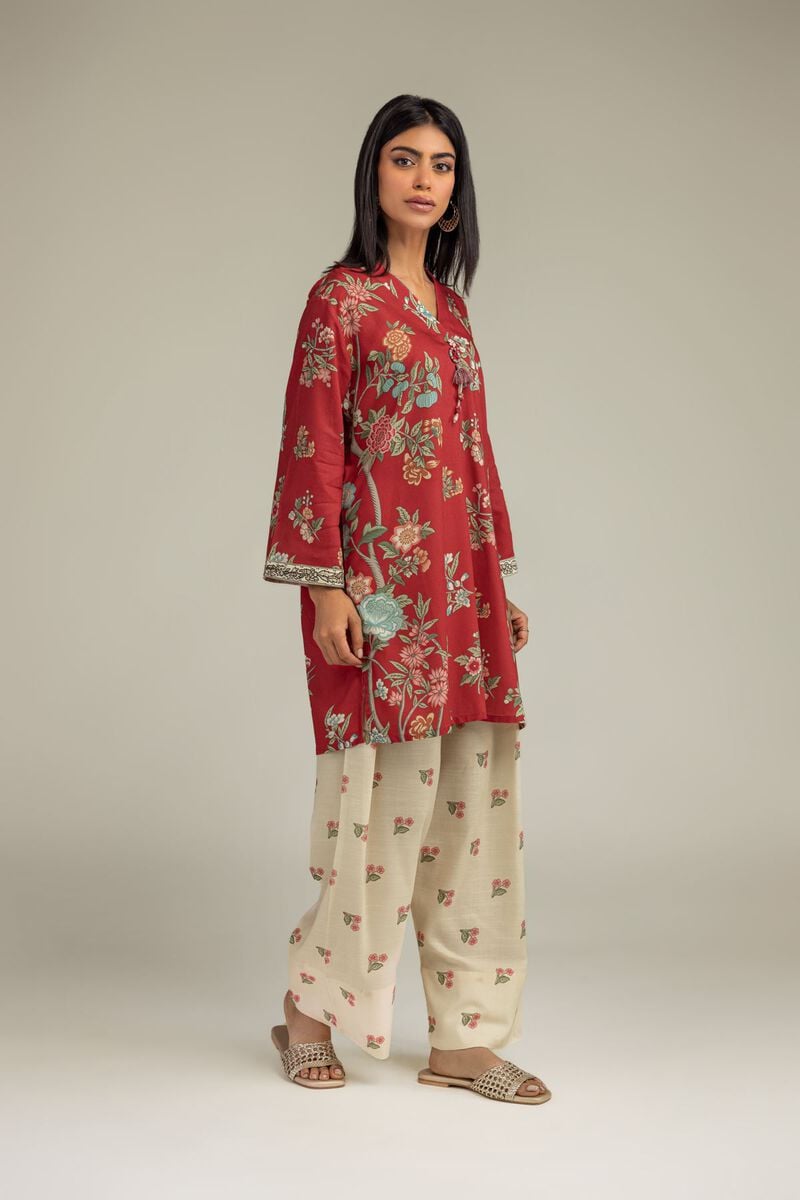 Floral Silk Shalwar