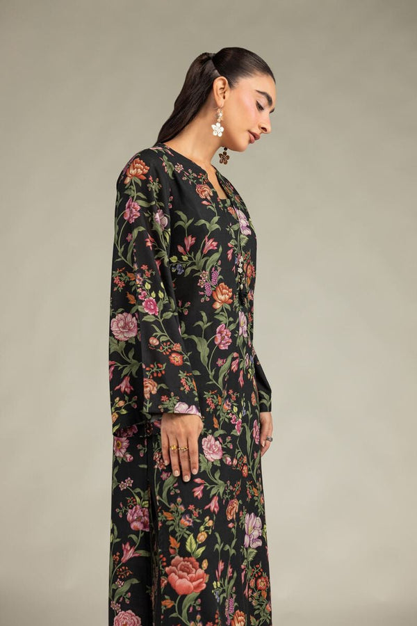 Black Floral Kurta