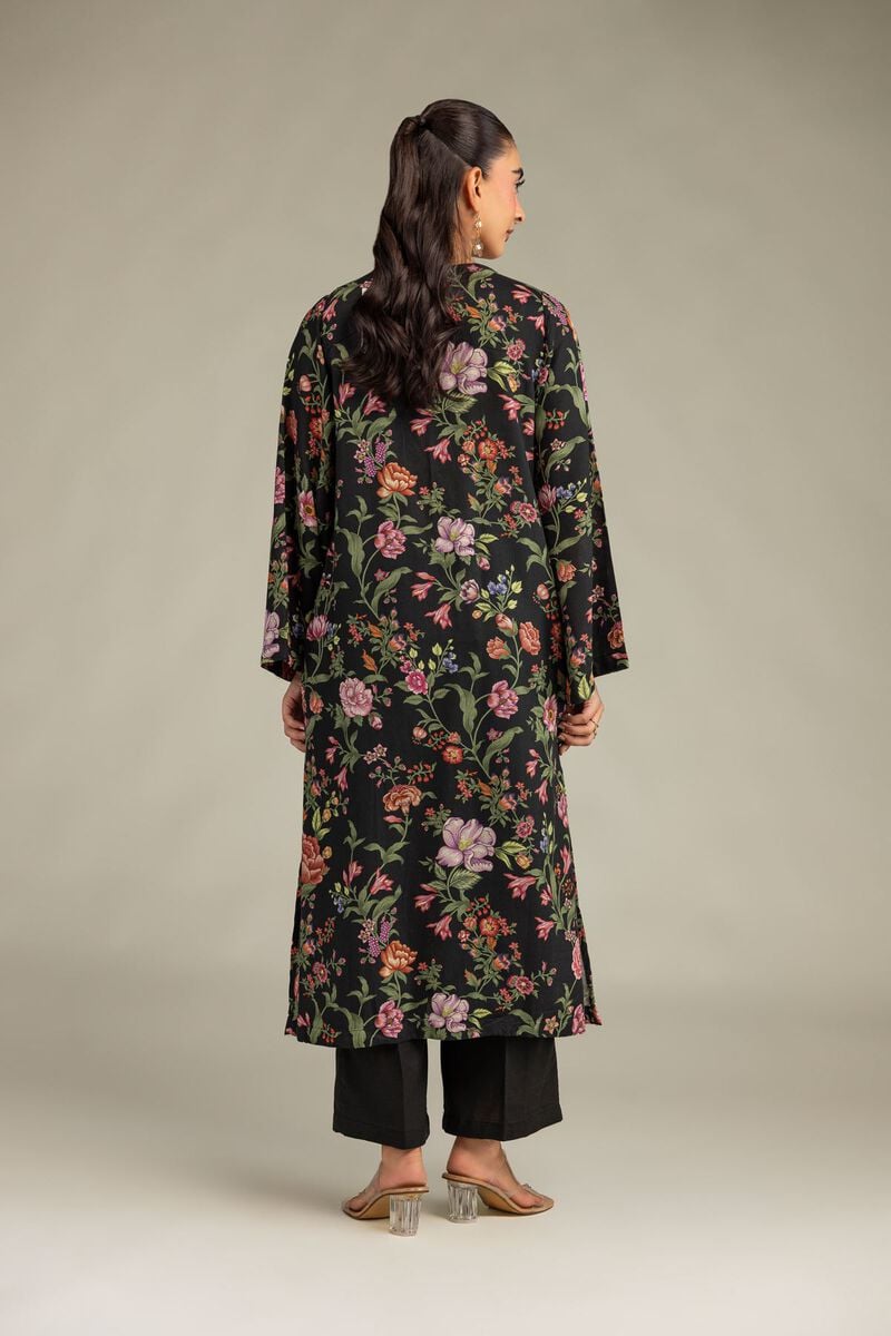 Black Floral Kurta