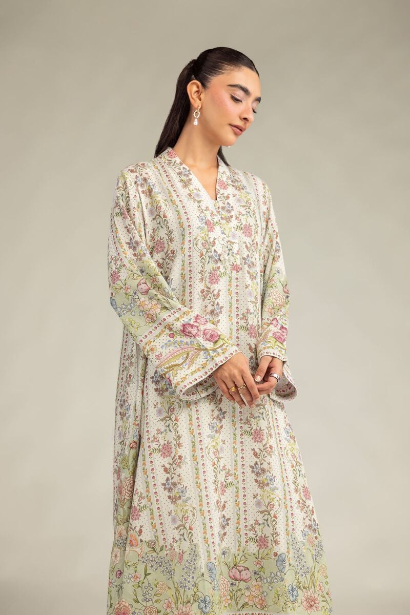 Floral V-Neck Kurta