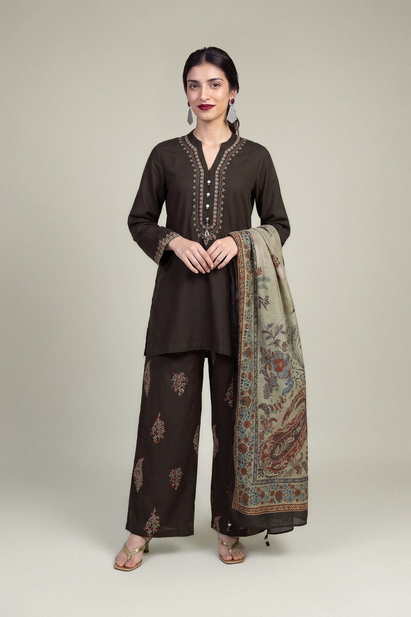 Brown Silk Pants