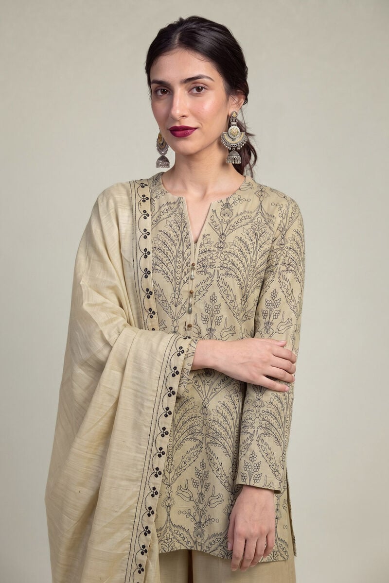 Beige Silk Dupatta