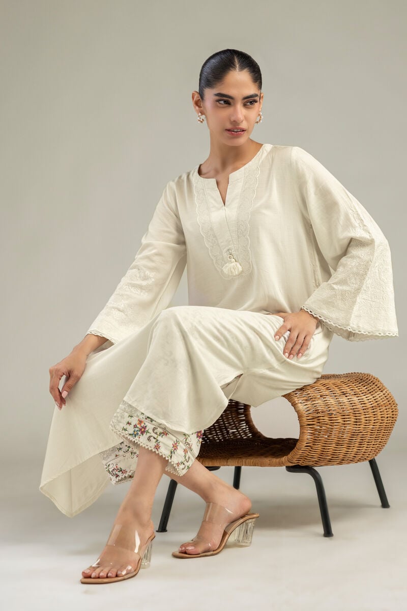 Off-White Silk Kurta