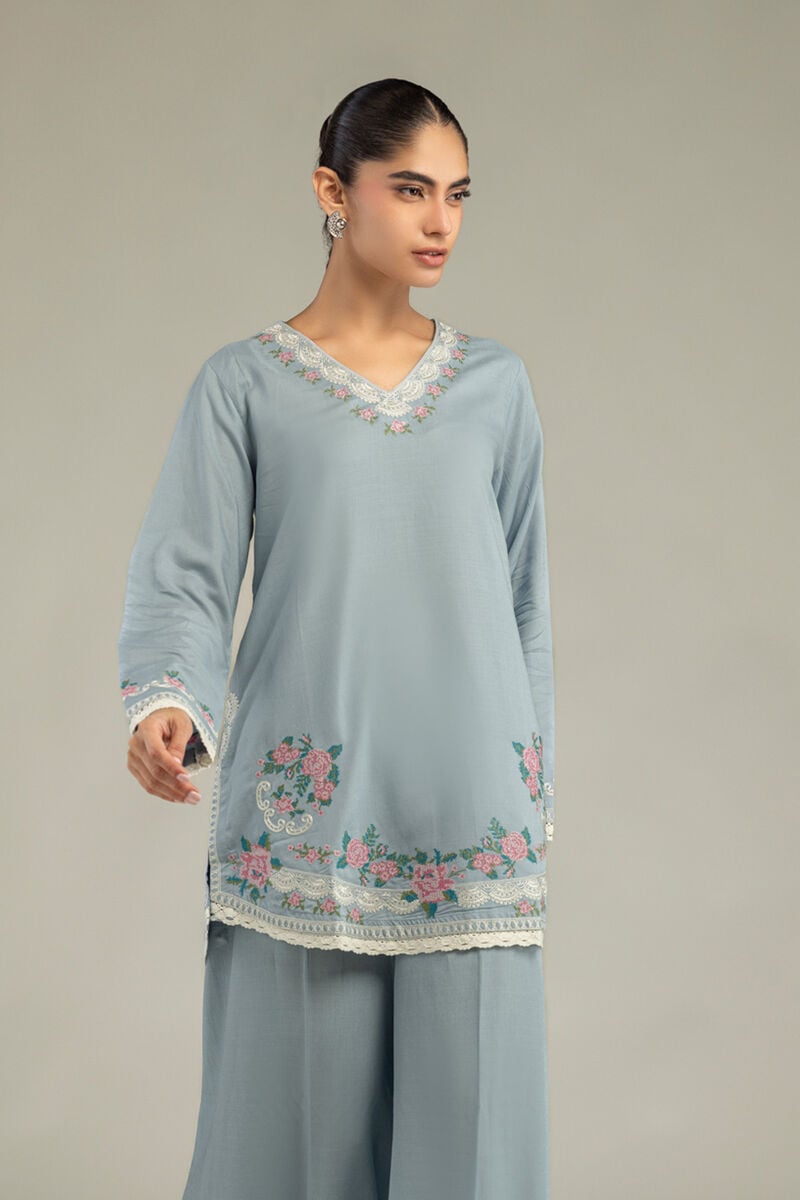 Blue Floral Kurta
