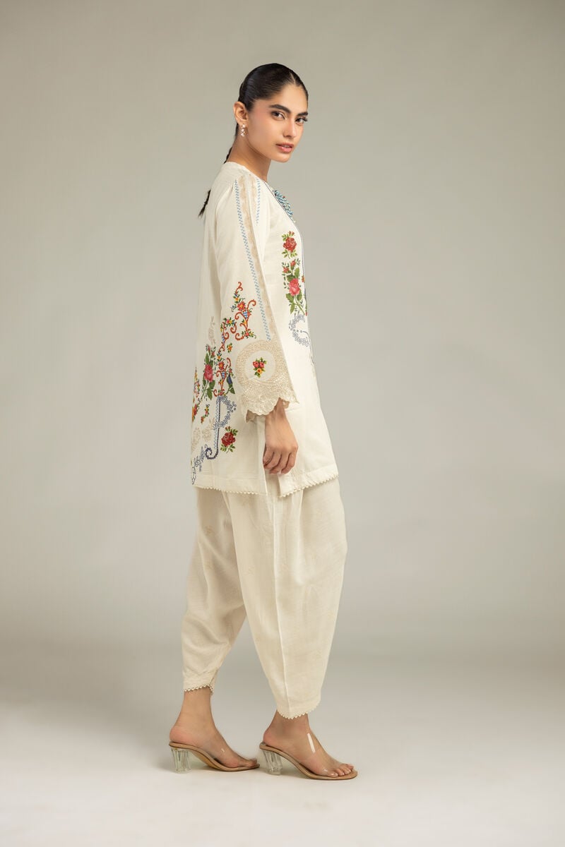Floral Silk Shalwar