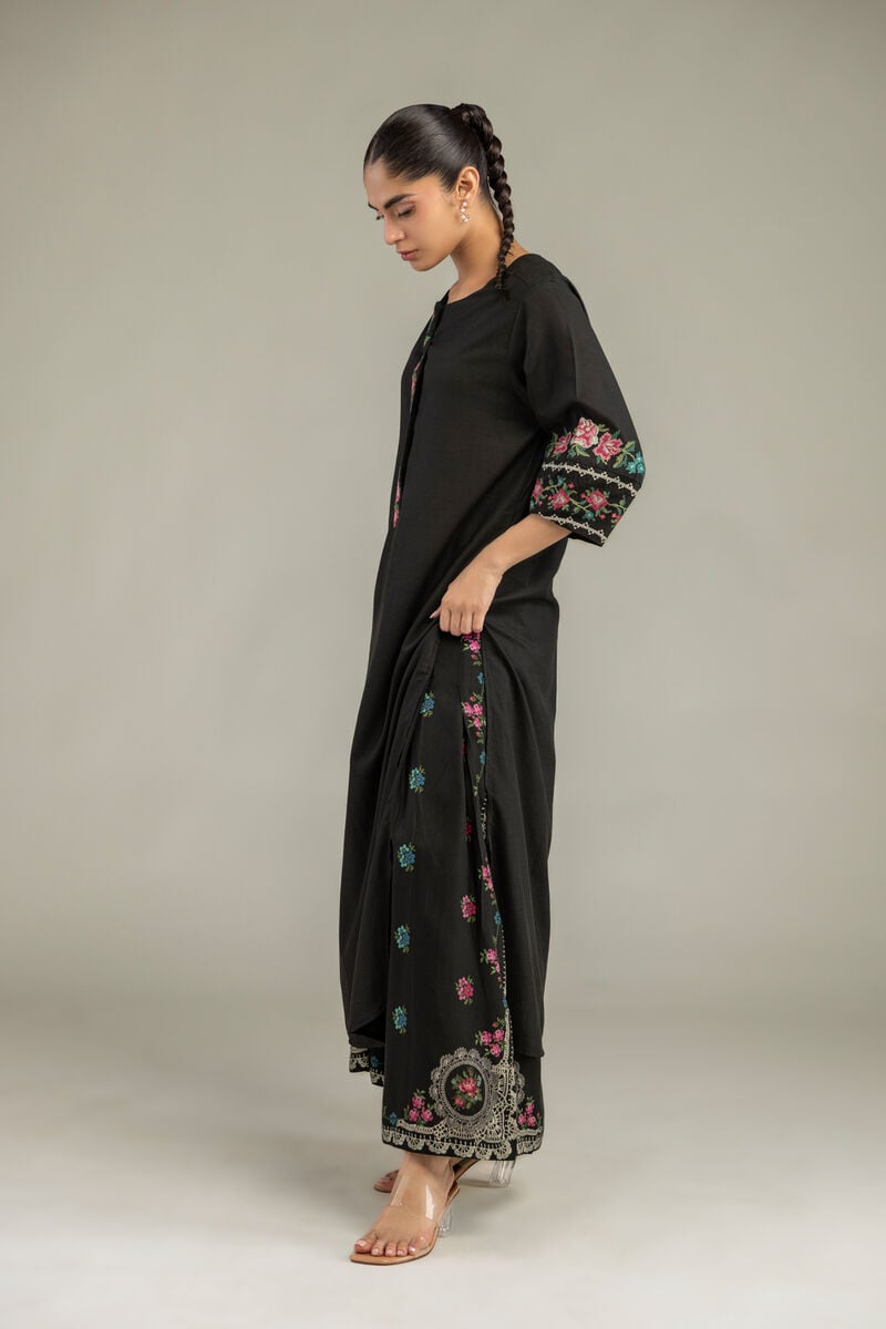 Black Floral Pants