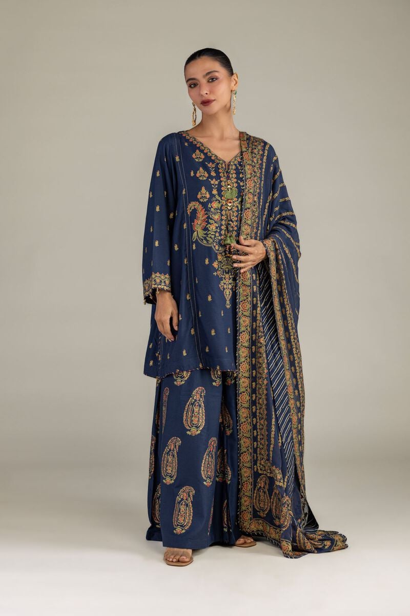 Navy Silk Kurta