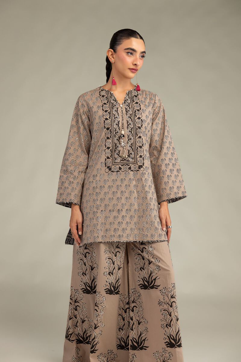 Floral V-Neck Kurta