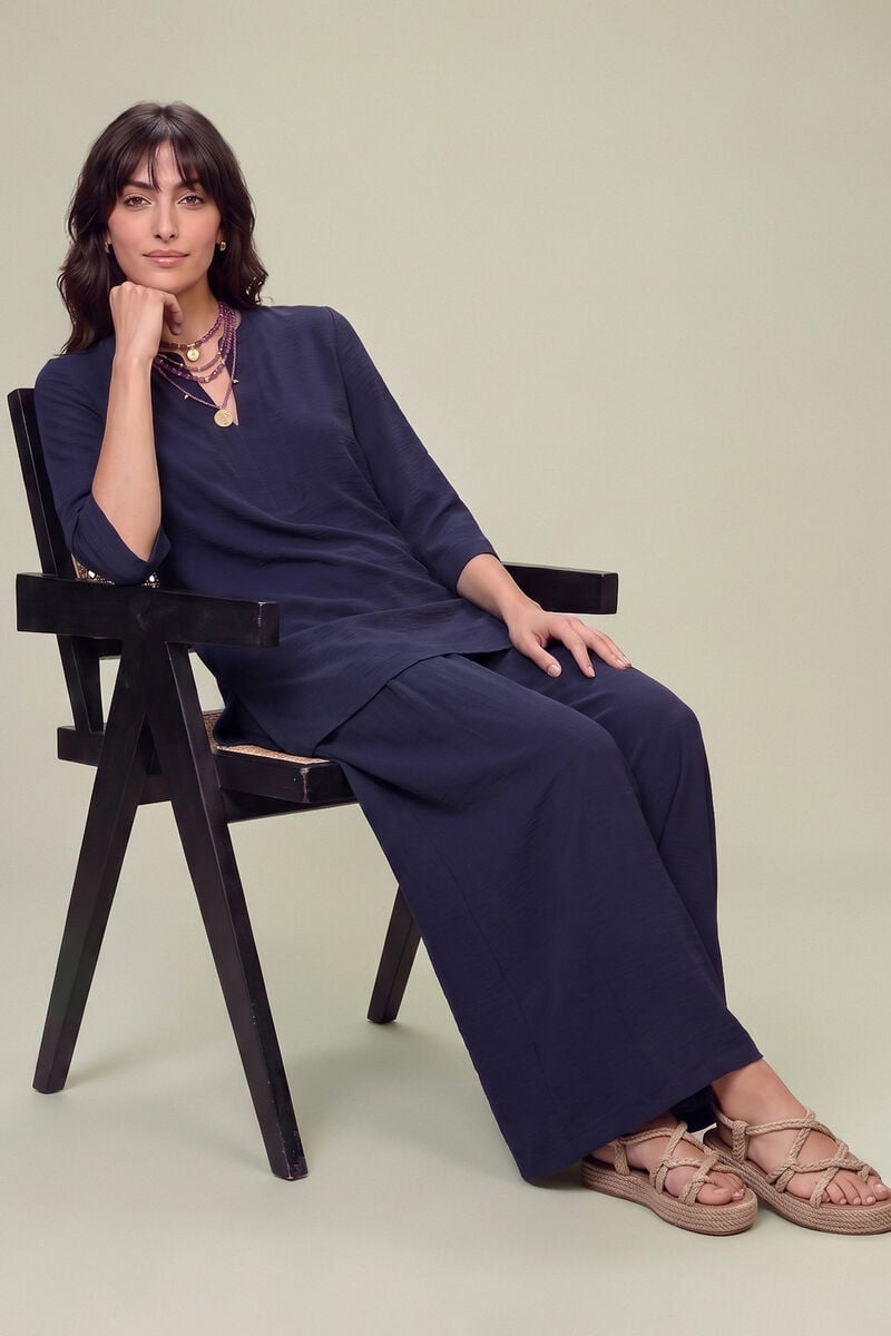 V-Neck Navy Tunic