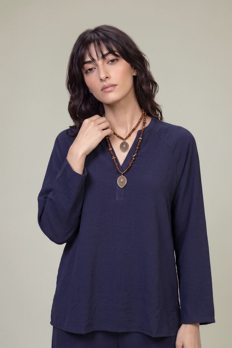 V-Neck Solid Tunic