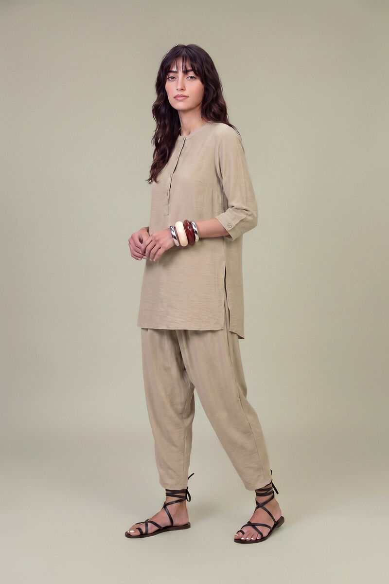 Solid Beige Trousers