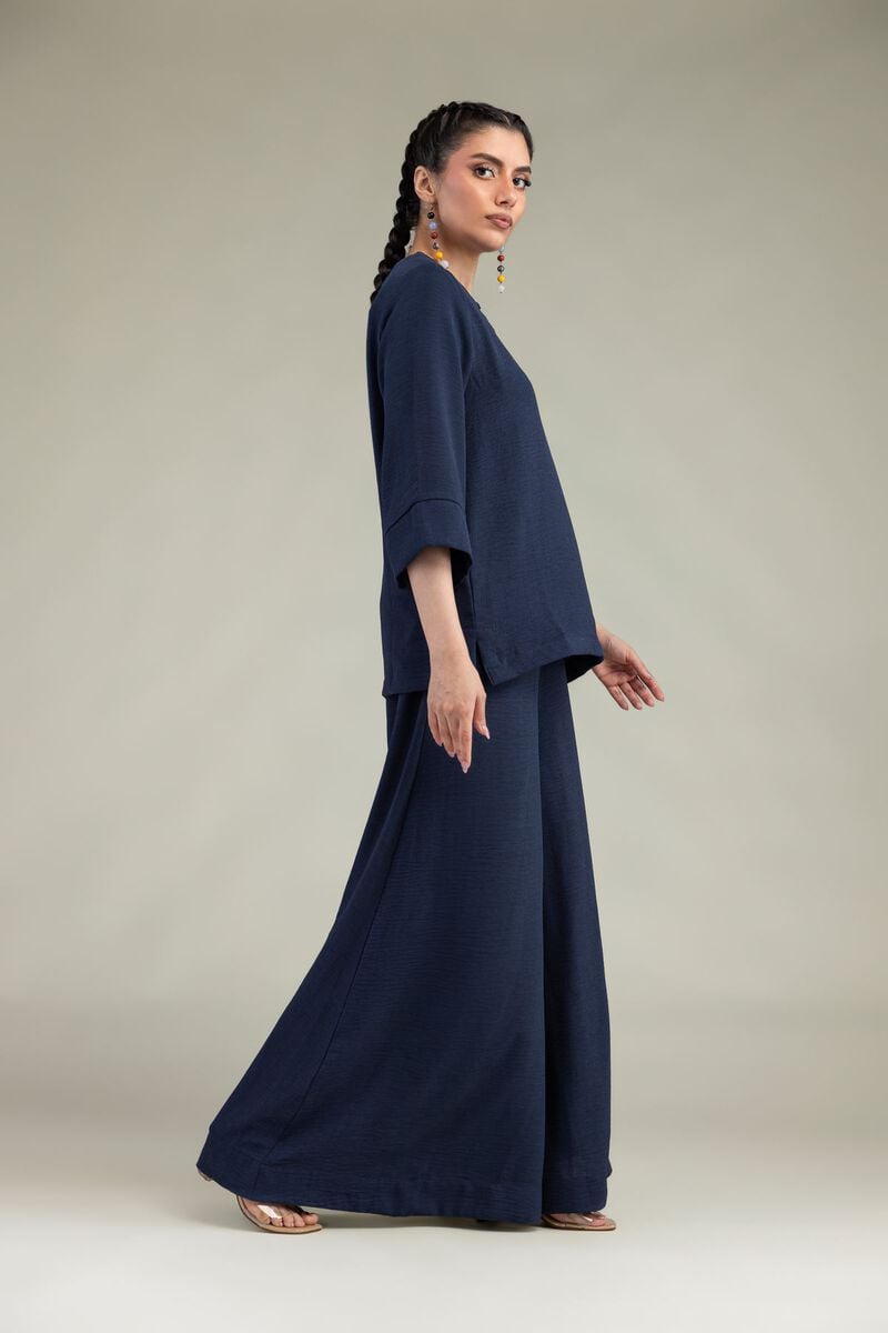 Navy Georgette Trousers