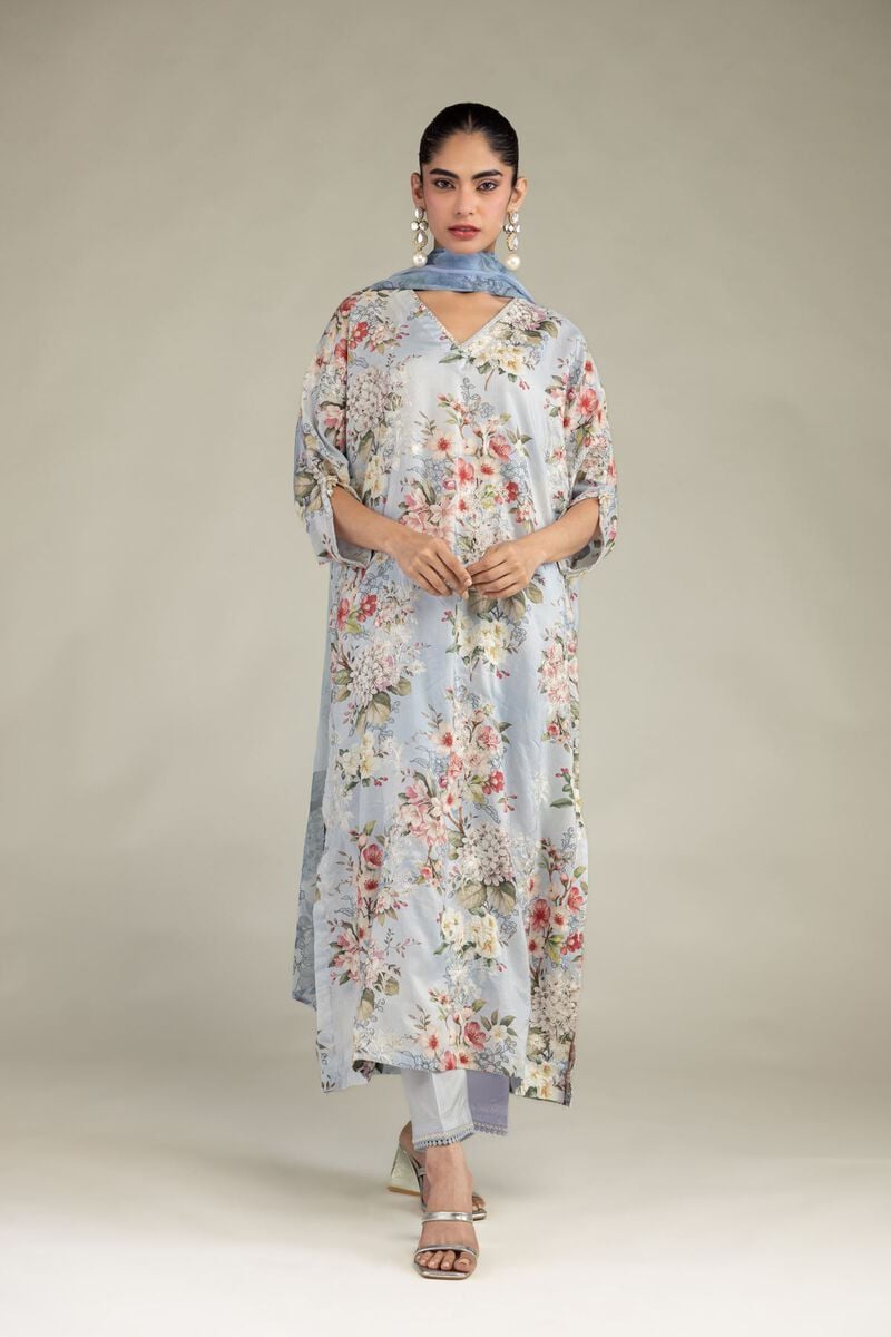 Blue Viscose Pants