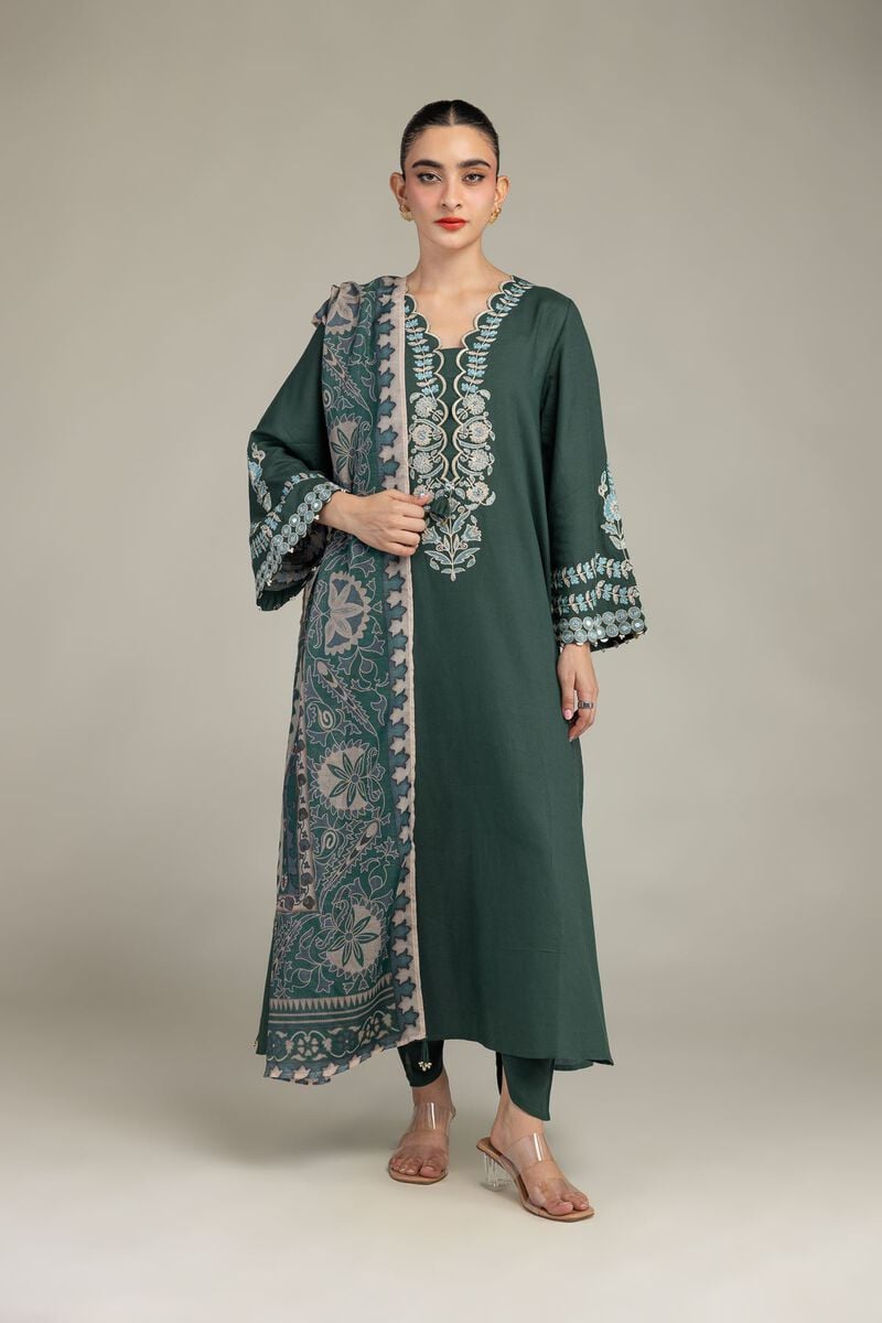 Green Silk Shalwar