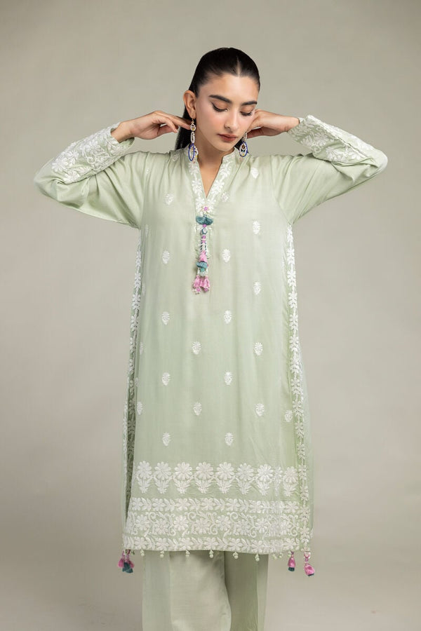 Floral Silk Kurta