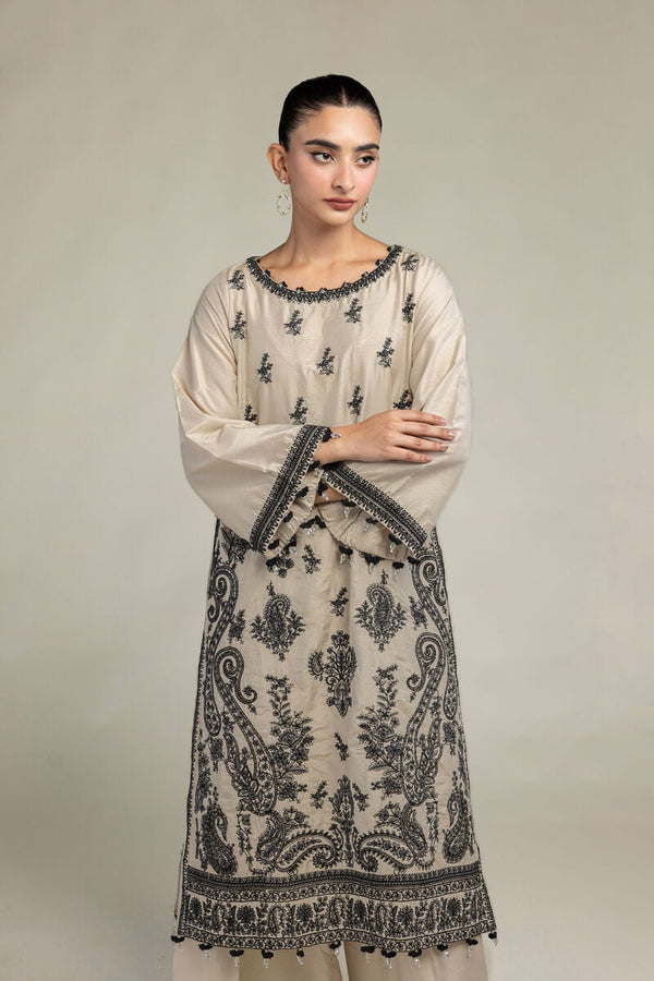 Floral Beige Kurta