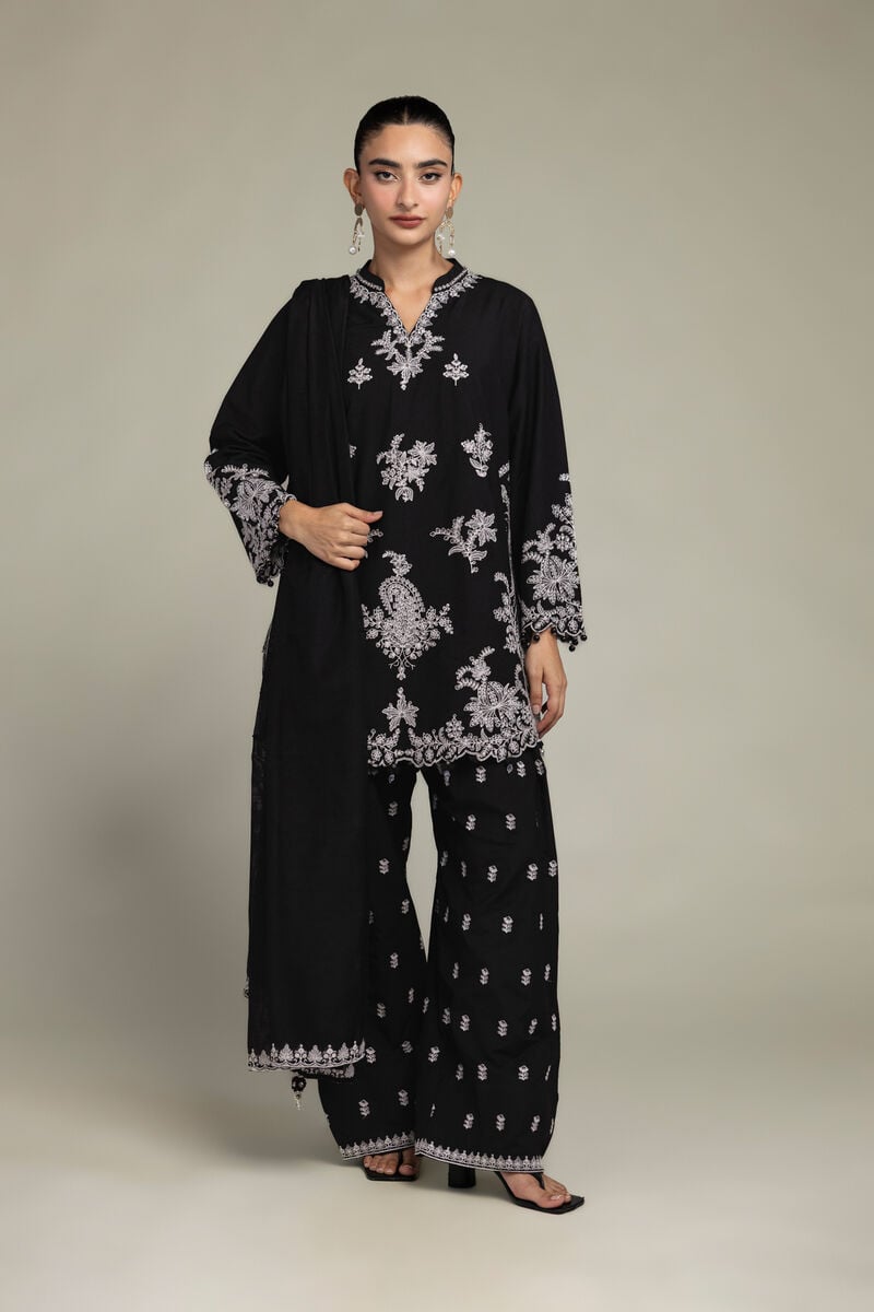Floral Black Shalwar
