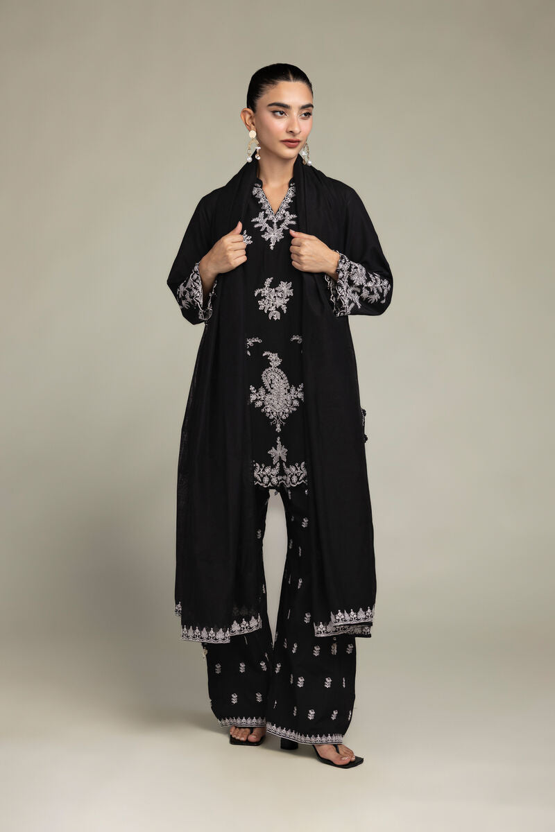 Cotton Black Dupatta