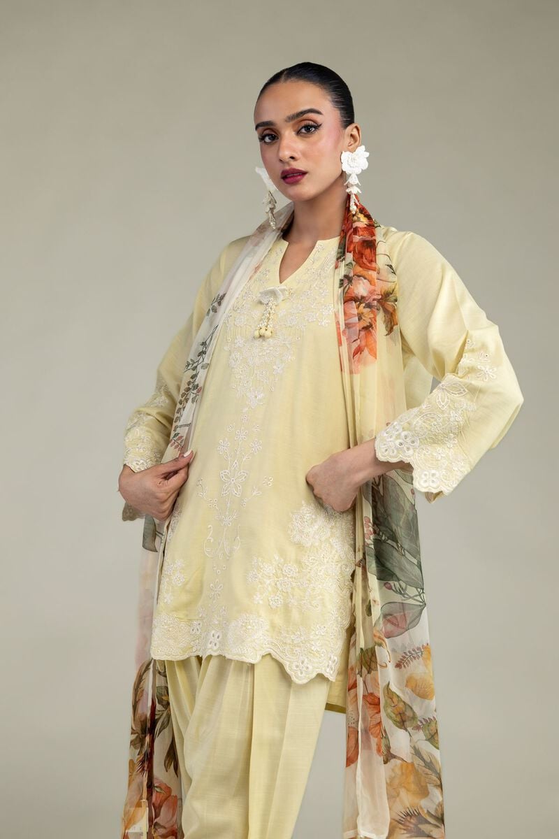 Silk V-Neck Kurta