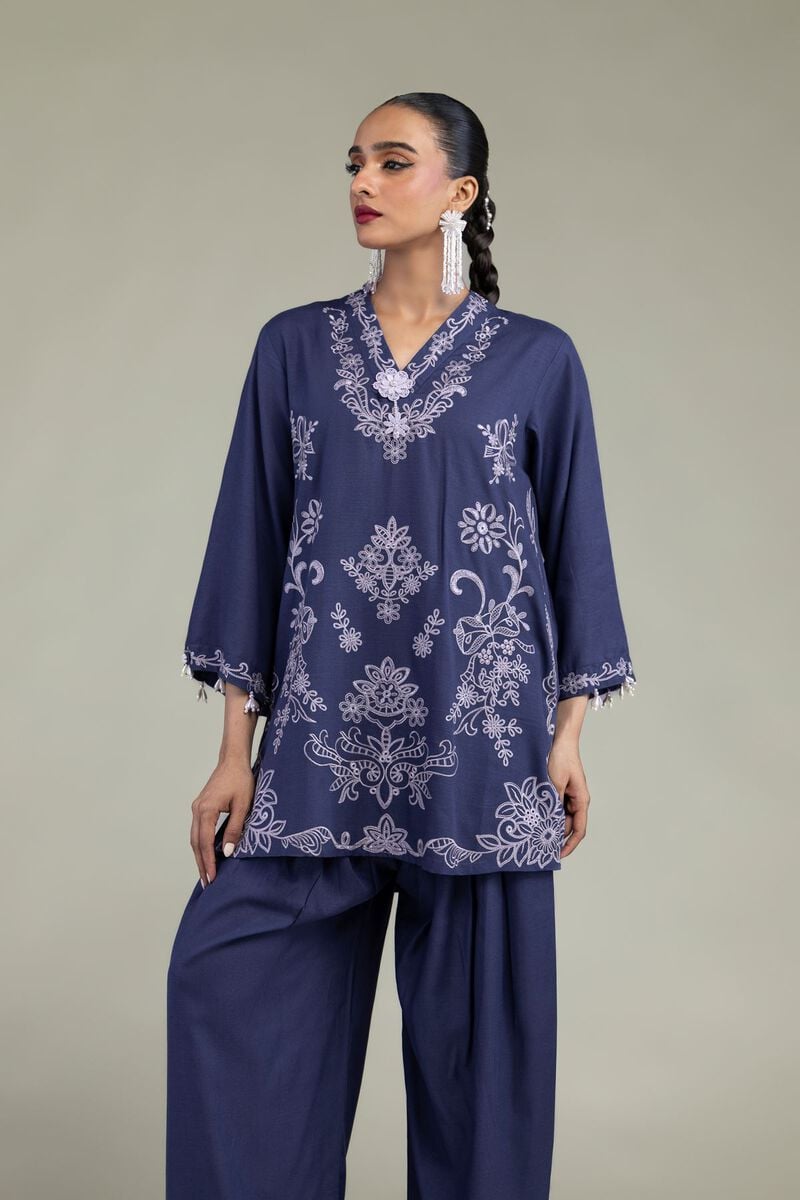 Floral V-Neck Kurta