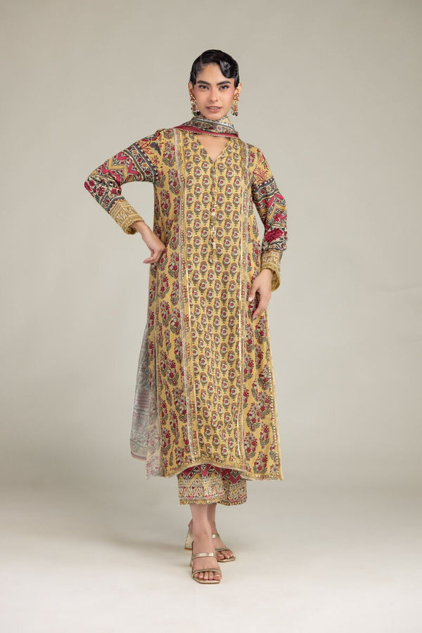 Floral Silk Kurta