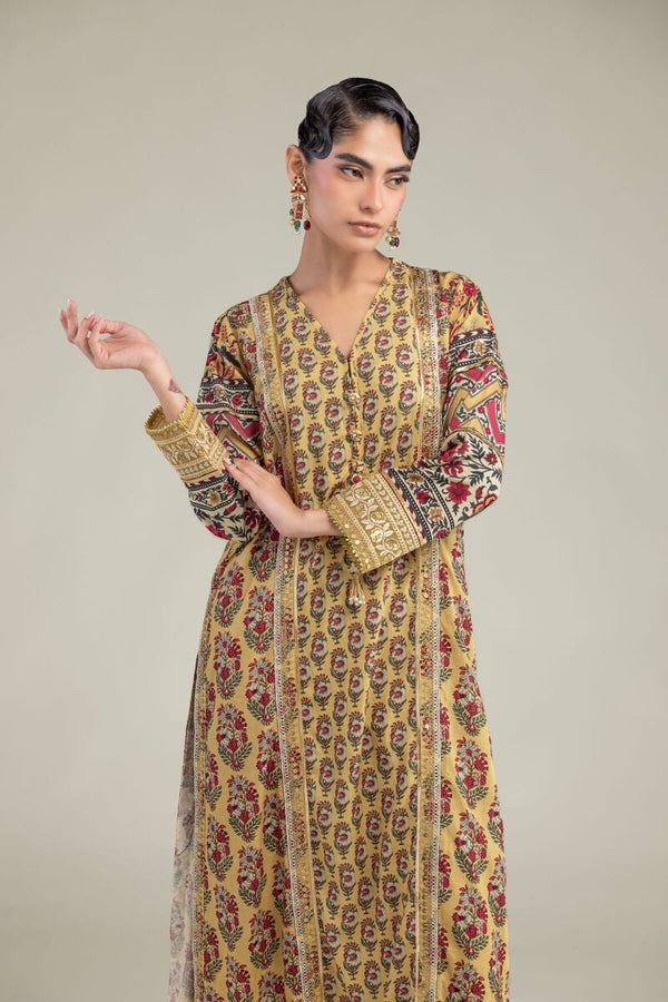 Floral Silk Kurta
