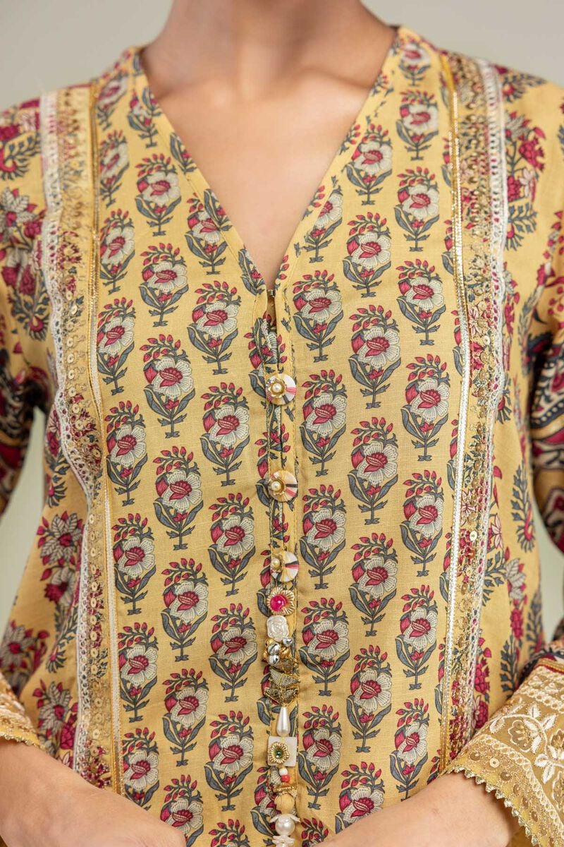 Floral Silk Kurta
