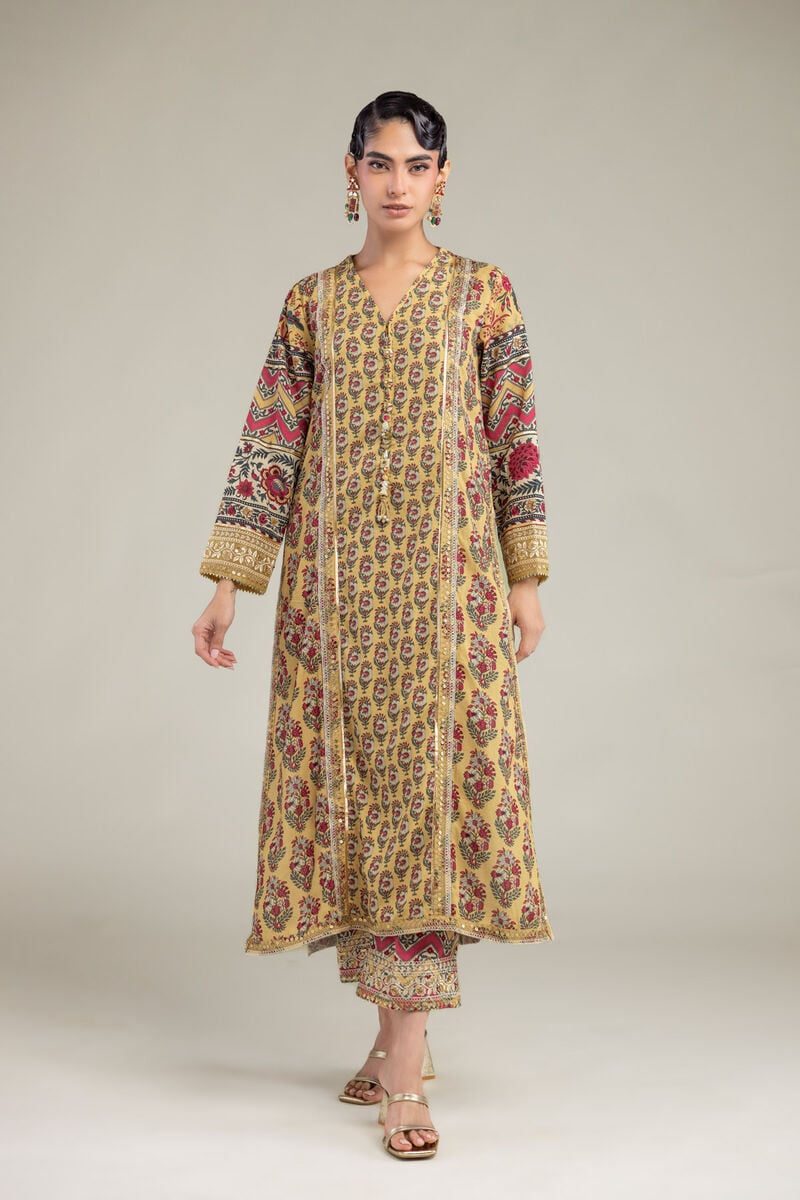 Floral Silk Kurta