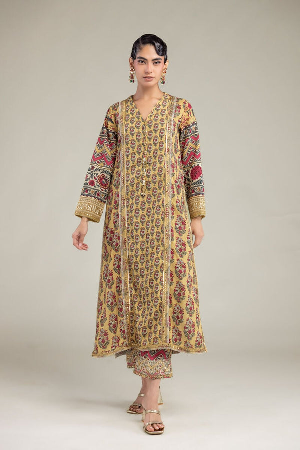 Floral Silk Kurta
