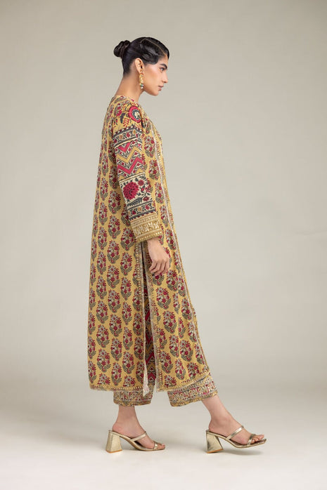 Floral Silk Kurta