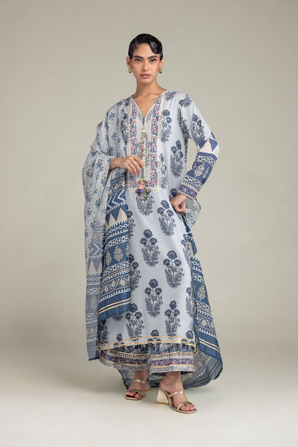 Floral Silk Dupatta