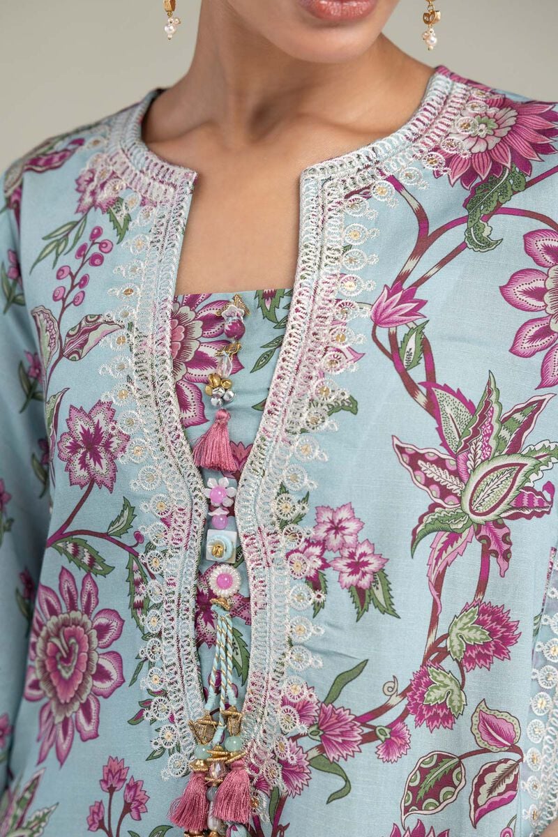 Blue Silk Kurta