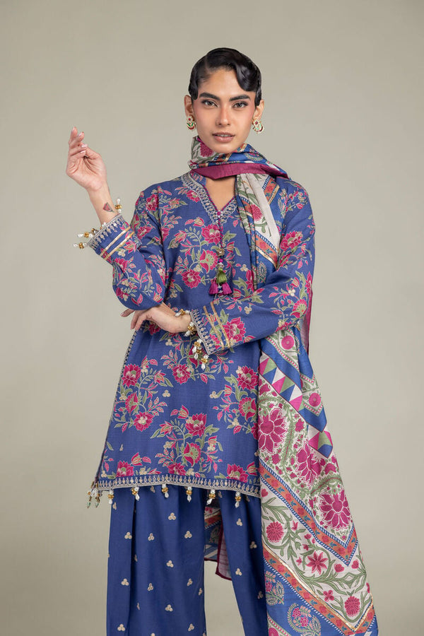 Blue V-Neck Kurta