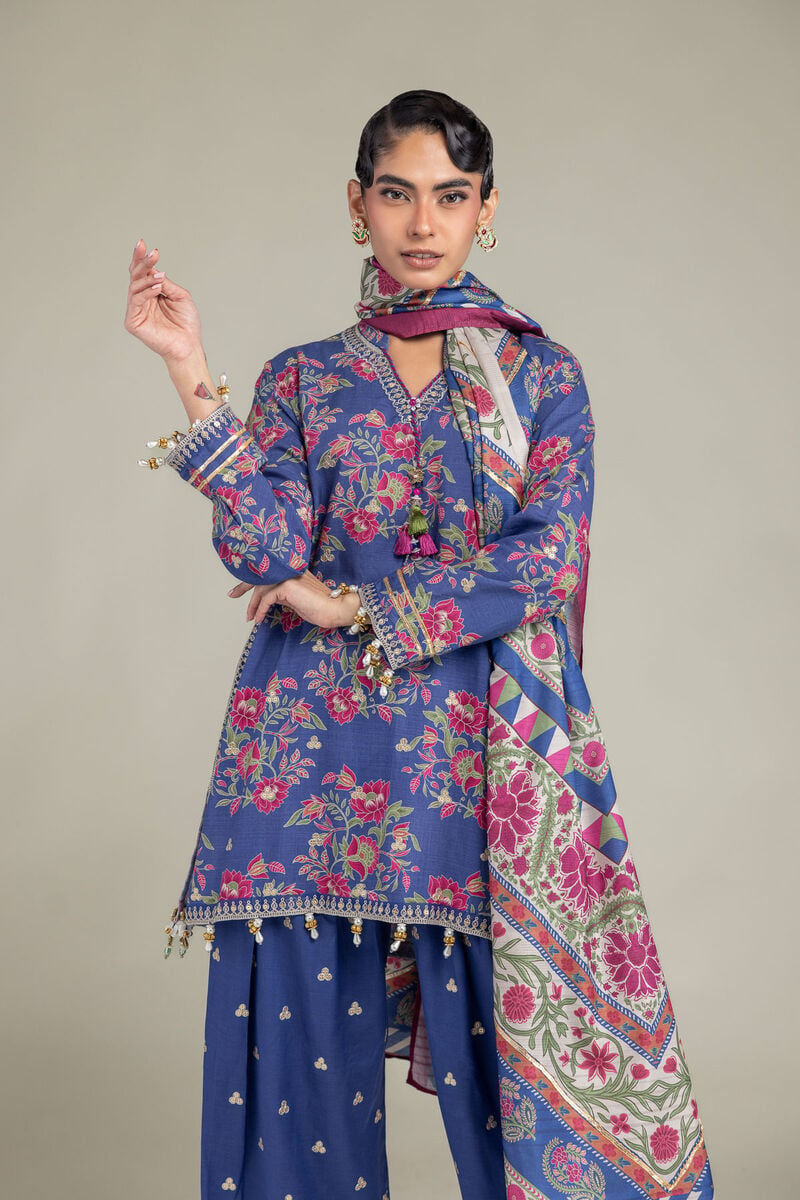 Blue Silk Shalwar