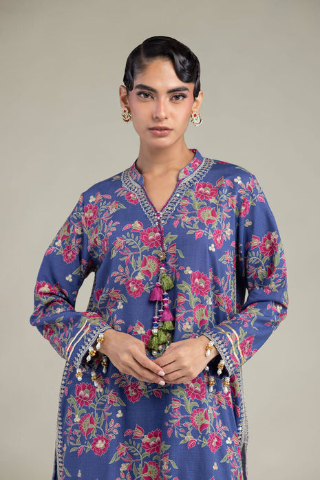 Blue V-Neck Kurta