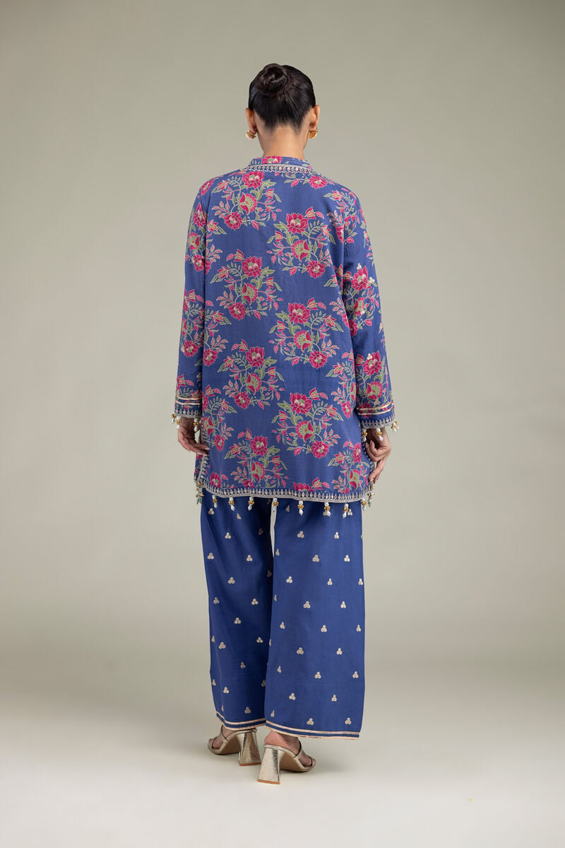 Blue V-Neck Kurta