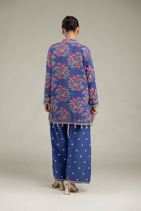 Blue V-Neck Kurta