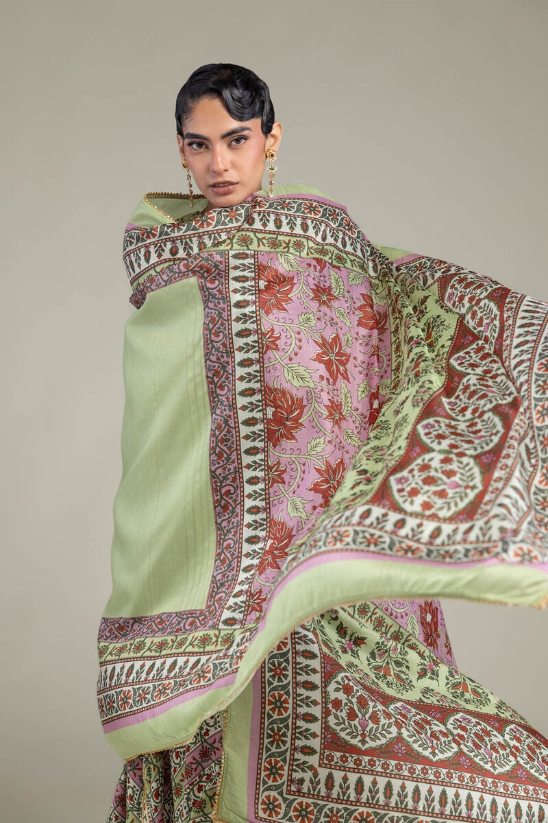 Green Silk Dupatta