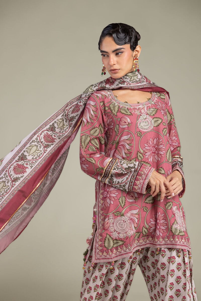Floral Silk Dupatta