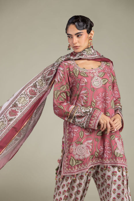 Floral Silk Dupatta