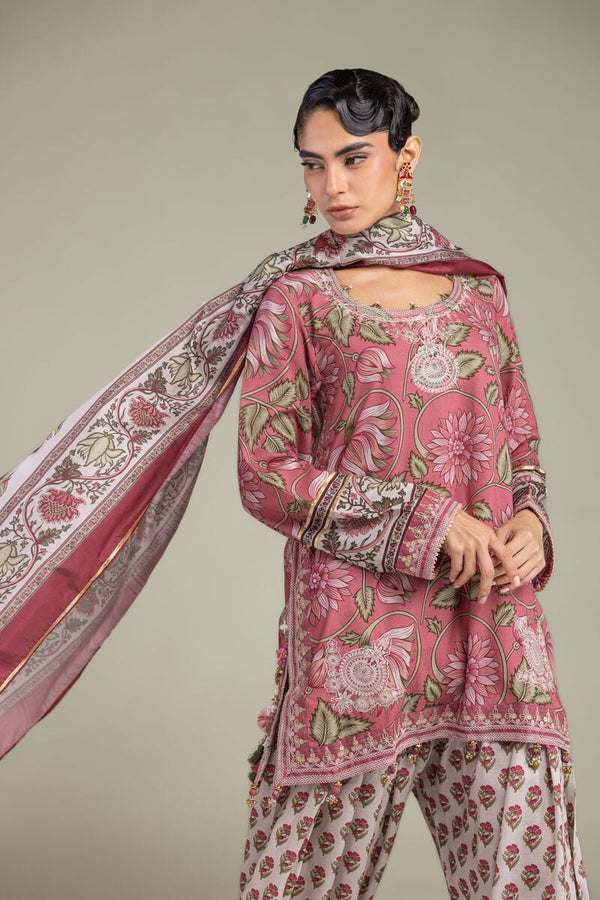 Floral Silk Dupatta