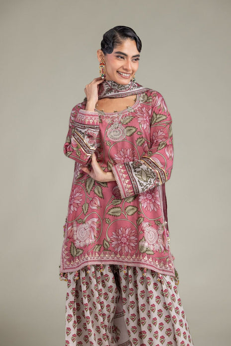 Floral Silk Dupatta