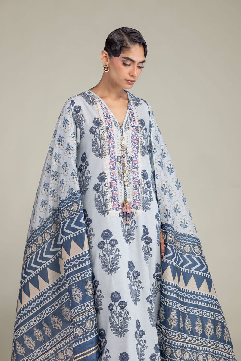 Floral Silk Dupatta