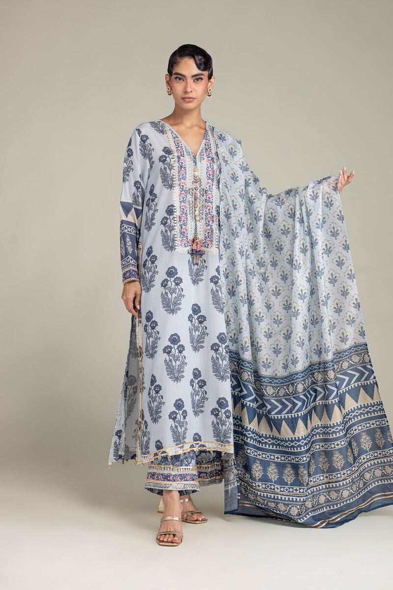 Floral Silk Dupatta