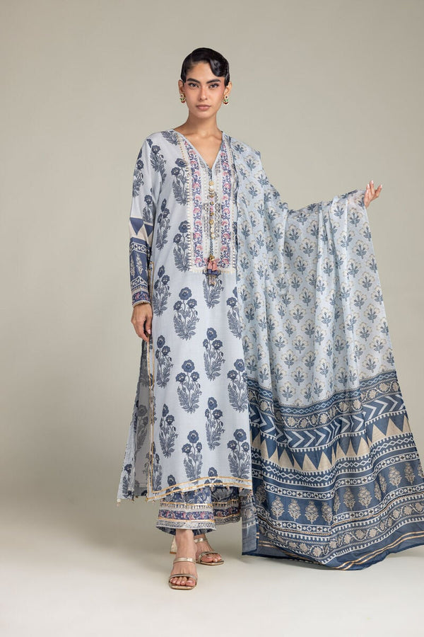 Floral Silk Dupatta