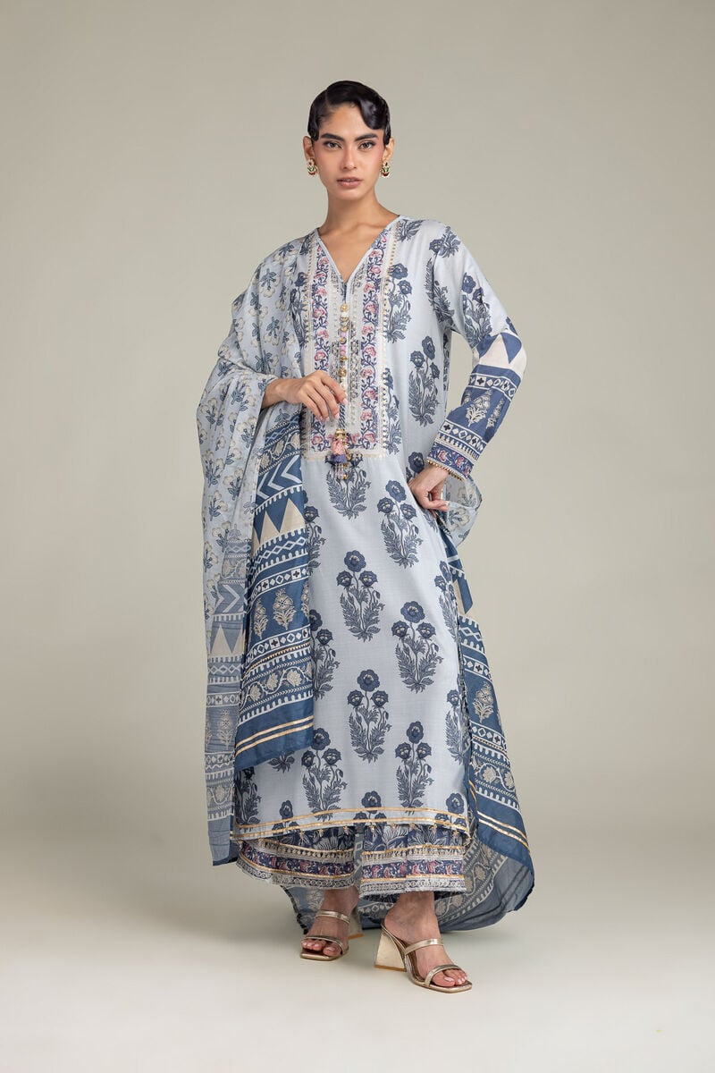 Floral Silk Dupatta