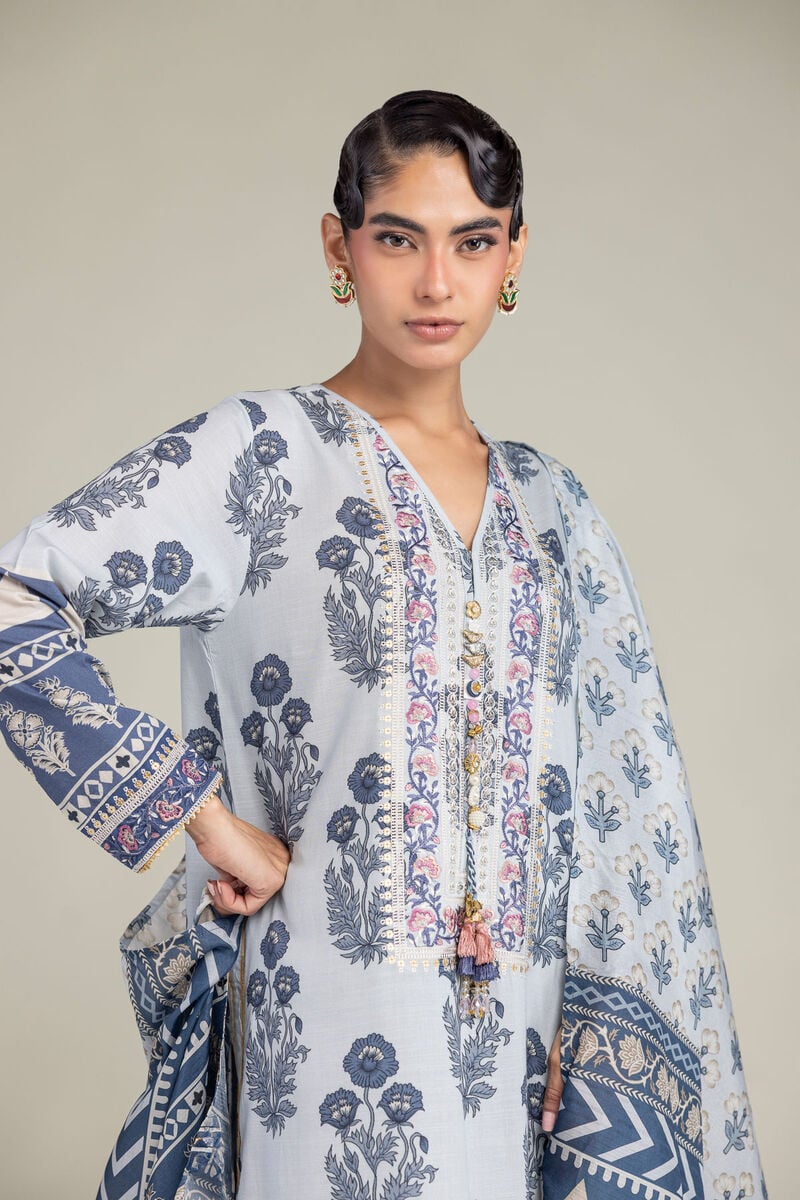 Floral Silk Dupatta