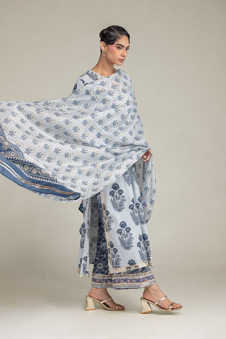 Floral Silk Dupatta